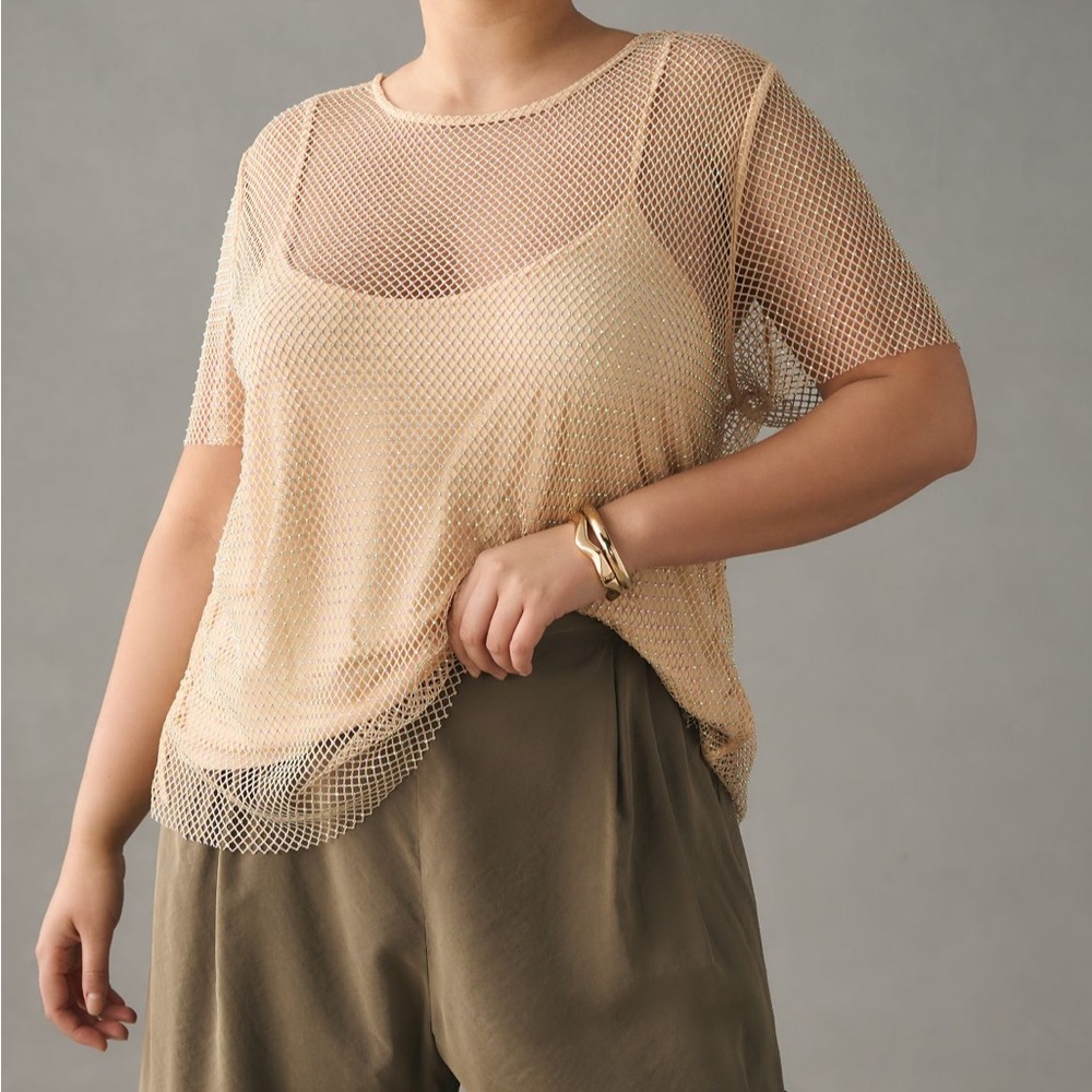 Sunday in Brooklyn Rhinestone Mesh Top - LIKE NEW!
